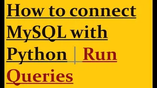 connect mysql with python