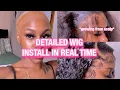 In Depth Jerry Curly Lace Frontal Wig install For BEGINNERS in REAL TIME Hurela Hair