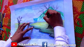 beautiful fall landscape colored pencils by sikandar tv