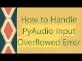 How to Handle PyAudio Input Overflowed Error