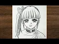 How to Draw Kanao from Demon Slayer anime girl drawing Easy drawing