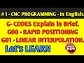 1 Tutorial CNC PROGRAMMING In English - G00 G 01 codes