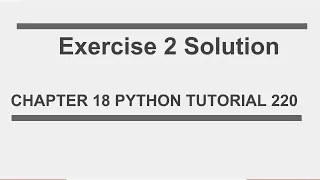 Exercise 2 solution