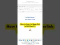 Insert Hyperlink in Word in Seconds Quick Easy Tutorial