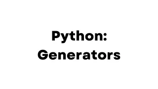 Python Generators Interview Questions