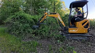 Testing a 30" Flail Mower On A HUAYEE SHY27 + Rabbits