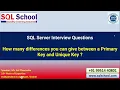 SQL Server Interview Question What is the Difference between Primary Key and Unique Key