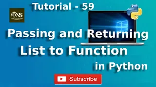 Passing and Returning List to Function in Python Tutorial - 59 Python Tutorial
