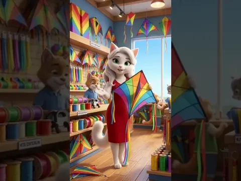 rinku holds a kite at kite shop #shorts