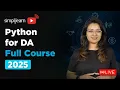 Python For Data Analytics Full Course 2026 Python Data Analytics For Beginners Simplilearn