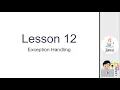 Java Lesson 12 - Exception Handling