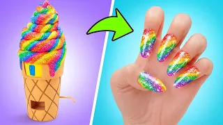 💅🌈 ¡Uñas de papel GIGANTES! DIY creativo y colorido