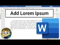 MS Word Trick Quickly add Lorem Ipsum to Your Document