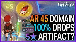 100% 5* artifact at AR 45 in domains - Genshin Impact