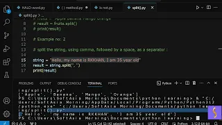 SY split method in python