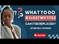 How to apply for a lost NC title