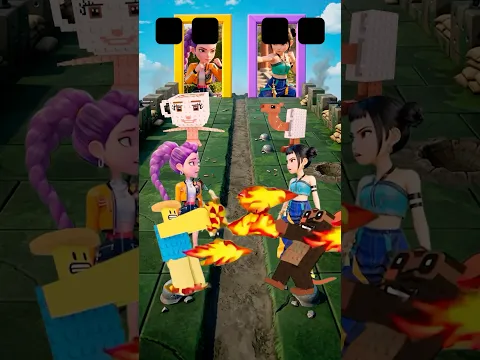 ⚡😱 Batalla final: Rumi Noobini 💜 vs Zoey🩵 | ¿Quién es la más poderosa? 💥#kpopdemonhunters #shorts