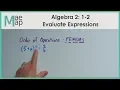 Algebra 2 1-2 Evaluate Expressions