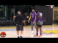 LeBron James Can t Stop Laughing At Anthony Davis s Imitation Of Him Lakers Practice HoopJab NBA