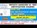 Infosys Launched 13 Free Certification Courses Python Java Data Science Students Jobseekers