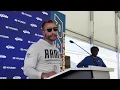 Rams coach Sean McVay gives an update on Aaron Donald and talks about overseas travel philosophy