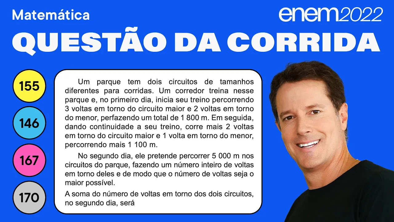 ???? Questão dos circuitos de corrida: ENEM 2022 Matemática - Sistemas Lineares
