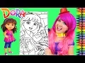 Coloring Dora The Explorer Teenager GIANT Coloring Page Crayola Crayons KiMMi THE CLOWN