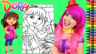 Coloring Dora The Explorer Teenager GIANT Coloring Page Crayola Crayons KiMMi THE CLOWN