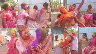 gaon ki jabardast holi putai video family with holi video holi vlog 2023 happy holi holi putai