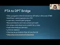 The PTA to DPT Bridge Program Workshop