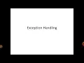 Module 3-Exception handling