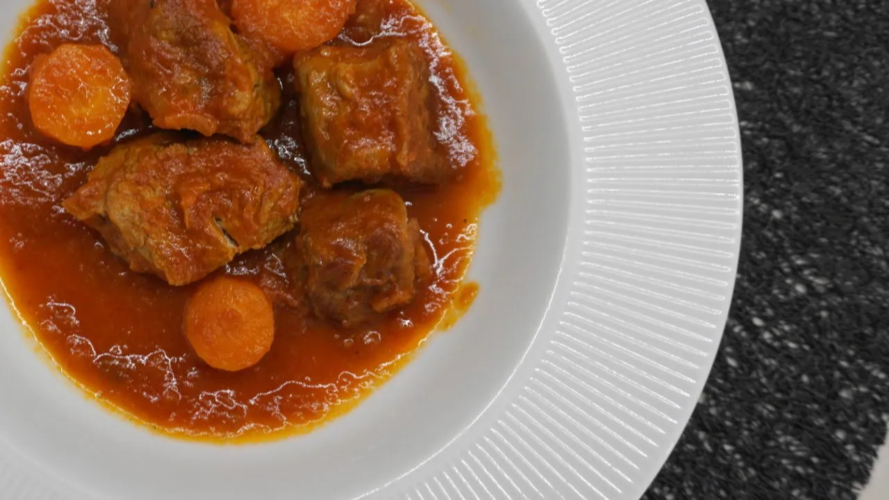   - Traditional greek beef stew in tomato sauce   Greek Cooking by Katerina