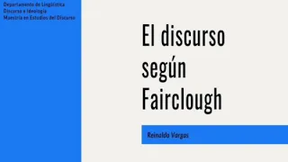 El discurso según Fairclough