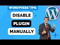 How To Manually Disable A Plugin In Wordpress With cPanel