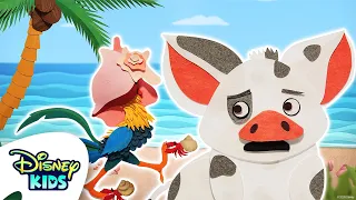 Moana | Pua and Heihei's Not So Relaxing Beach Day 🐷🐔🏝️ | Disney Sidekick Adventures | @disneykids