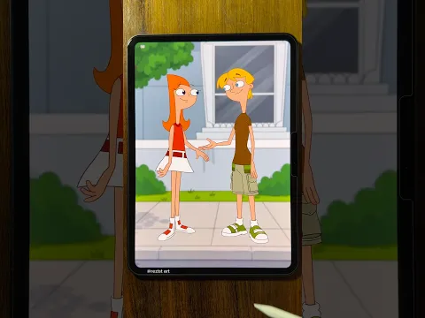 Jeremy’s transformation as a girl #phineasandferb #art #digitalart #shorts