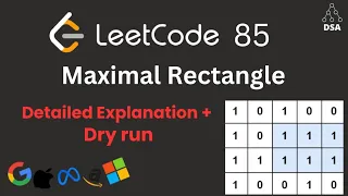 Maximal Rectangle LeetCode 85 Optimal Stack Histogram Approach Explained