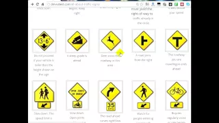 DMV Virginia traffic signs DMVVATEST com