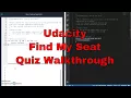 Udacity - Find My Seat Quiz Walkthrough