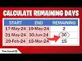 Calculate Remaining Days in Excel