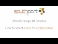 MicroStrategy 10 How to insert notes for collaboration