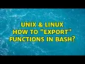 Unix Linux How to export functions in bash