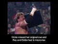 Vicki Guerrero missing her cue during the Eddie Guerrero vs Rey Mysterio SummerSlam Match