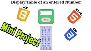 html javascript Mini project Enter number display the multiplication table in javascript Html Css