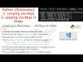Python Dictionary Looping Through Keys