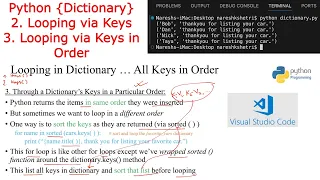 Python Dictionary Looping Through Keys