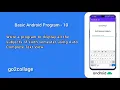 EP 10 Android Studio Basic Program I go2collage