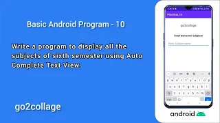 EP 10 Android Studio Basic Program I go2collage