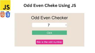 Simple Odd and Even Number Checker using HTML CSS and JavaScript CodeWith Buddha