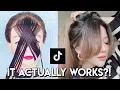 DIY CURTAIN BANGS TRYING VIRAL TIK TOK TUTORIAL